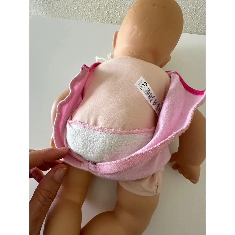 American Girl Bitty baby Blonde Blue Eyes Doll Pink Outfit Diaper Used